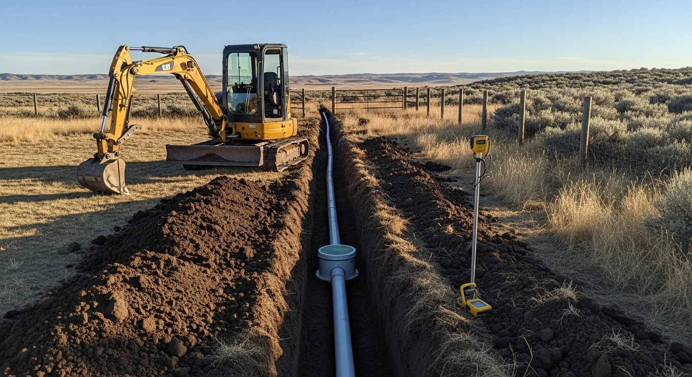 Septic system repair work on residential property