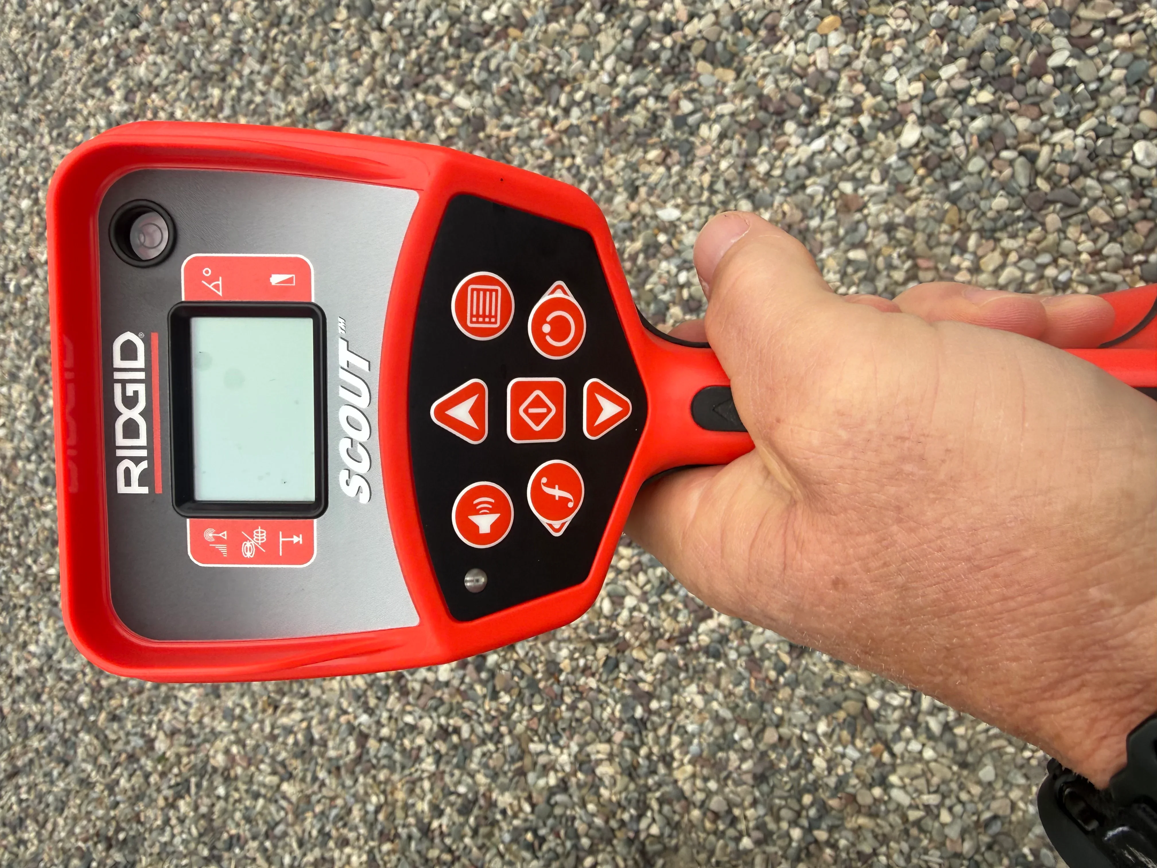 RIDGID SeeSnake inspection camera control unit with LCD screen and navigation buttons